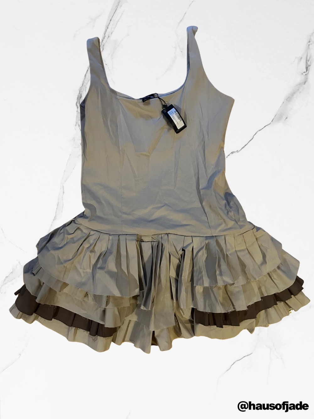 PrettyLittleThing Ruffled Tiered Pleated Shift Mini Dress